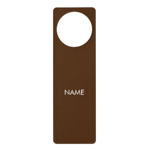 Customize with name, text minimalist brown white door hanger