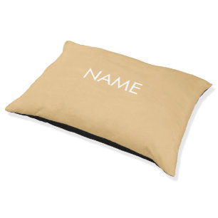 Customize with name, text minimalist camel white pet bed