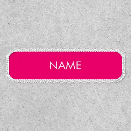 Customize with name text minimalist fuchsia white patch