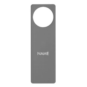 Customize with name, text minimalist grey white door hanger