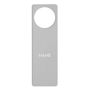 Customize with name, text minimalist grey white door hanger