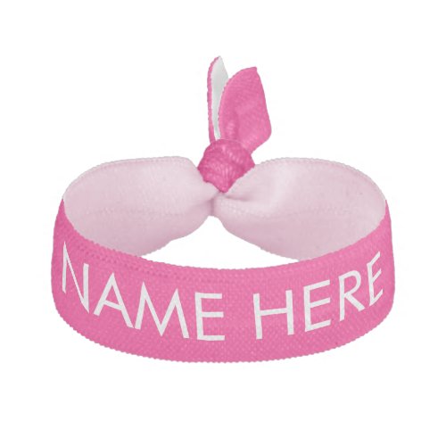 Customize with name text minimalist hot pink elastic hair tie