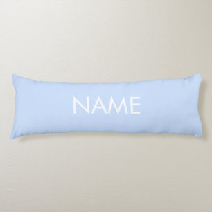 Customize with name, text minimalist light blue body pillow