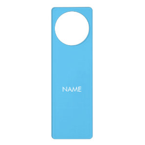 Customize with name, text minimalist light blue door hanger