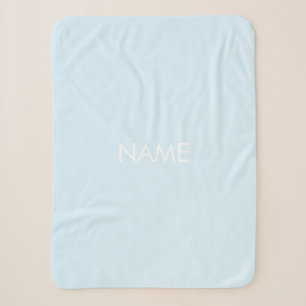Customize with name, text minimalist light blue sherpa blanket