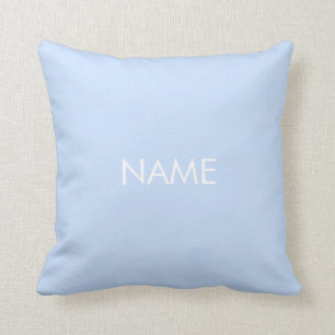 Customize with name, text minimalist light blue throw pillow