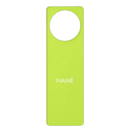 Customize with name, text minimalist lime green door hanger