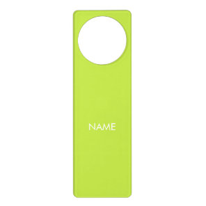 Customize with name, text minimalist lime green door hanger