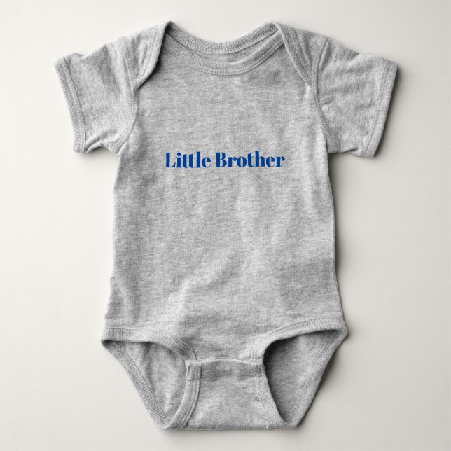 Customize with name text minimalist Little Brother Baby Bodysuit (Front)