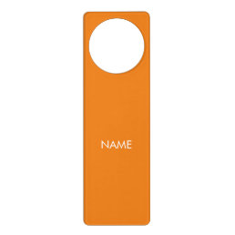 Customize with name, text minimalist orange door hanger