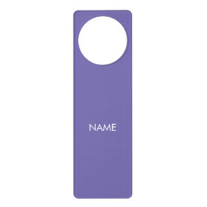 Customize with name, text minimalist periwinkle door hanger