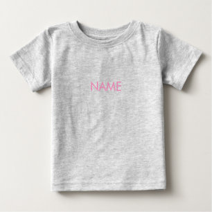 Customize with name, text minimalist pink letters baby T-Shirt