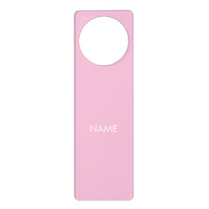 Customize with name, text minimalist pink white door hanger
