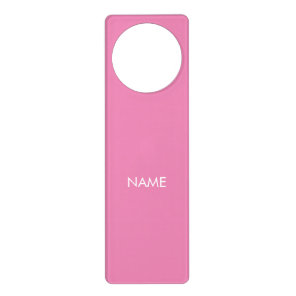 Customize with name, text minimalist pink white door hanger