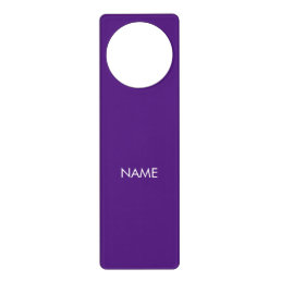 Customize with name, text minimalist purple door hanger