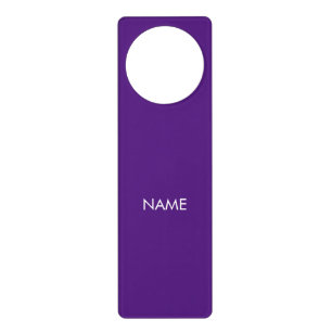 Customize with name, text minimalist purple door hanger
