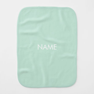 Customize with name, text minimalist seafoam mint baby burp cloth