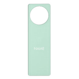 Customize with name, text minimalist seafoam mint door hanger