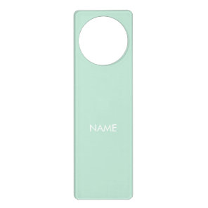 Customize with name, text minimalist seafoam mint door hanger