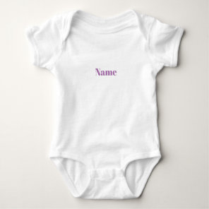 Customize with name, text minimalist white baby bodysuit