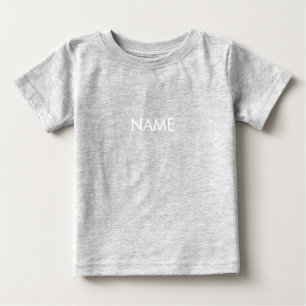 Customize with name, text minimalist white letters baby T-Shirt