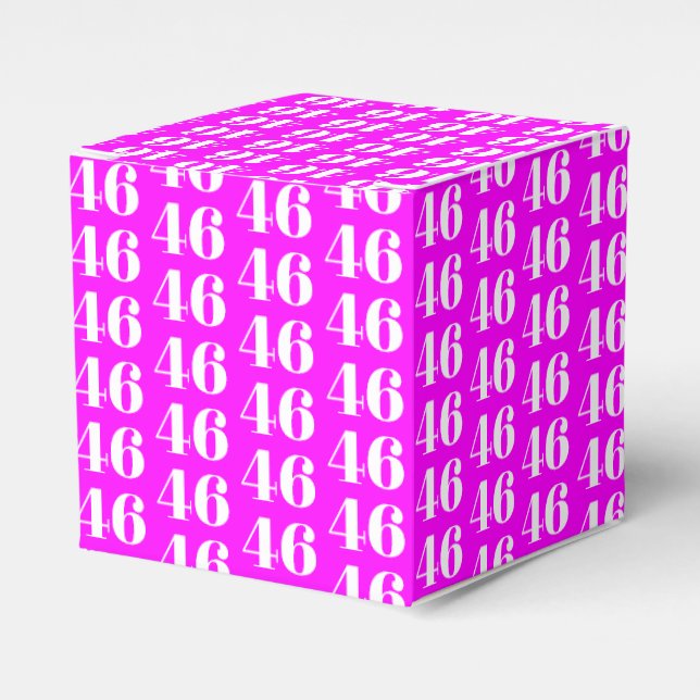 Customize with number, initial monogram magenta favor boxes (Front Side)