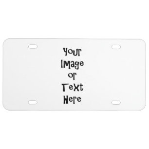 Customize with personalized pictures and text license plate