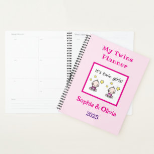 Customize With Photo, Personalized Girl Twins Planner