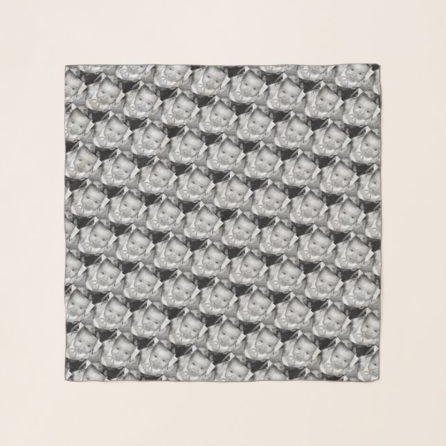 Customize with Your Black and White photo pattern Scarf (Front)