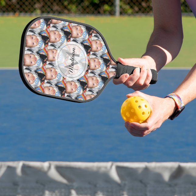 Customize with Your custom photo pattern Monogram Pickleball Paddle (Insitu)
