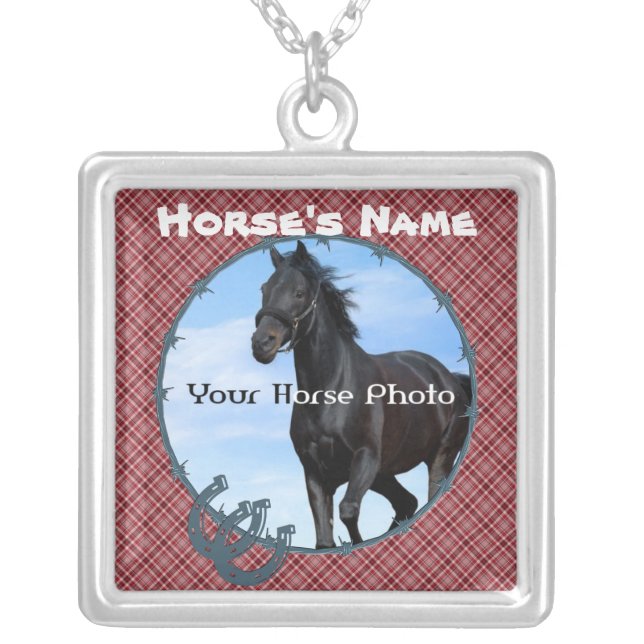 Customize  with YOUR Horse Photo and Name Necklace (Front)