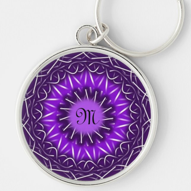 customize with your initial kaleidoscopic keychain (Front)
