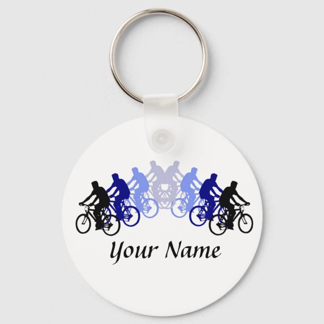 Customize with Your Name Bike, Cycling, Biking, Keychain (Front)