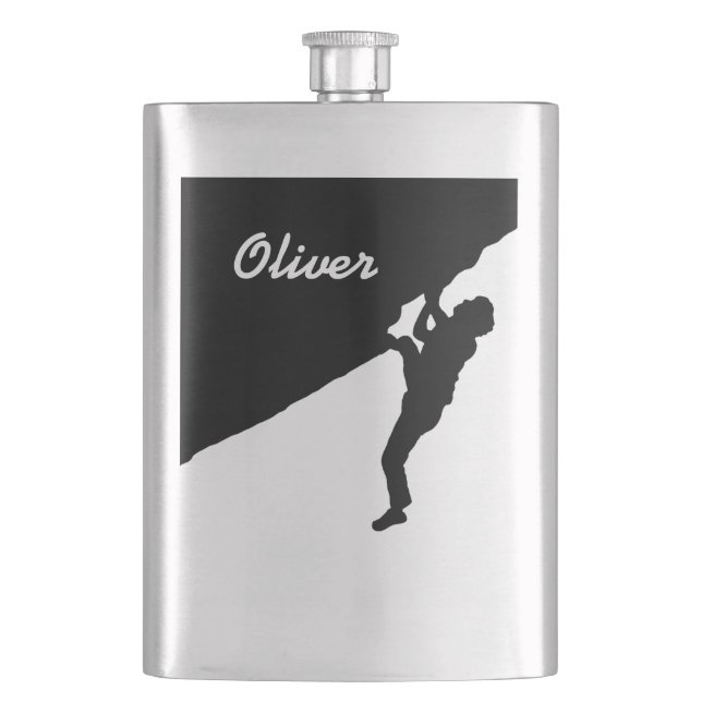 customize with your name bouldering flask (Front)