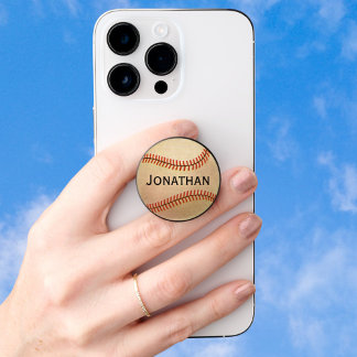 Customize with Your Name! Vintage Sports Baseball PopSocket