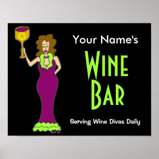 Customize with your name Wine Bar Poster