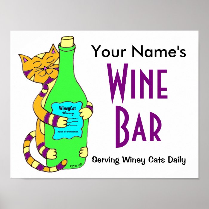 Customize with your name Wine Bar Poster