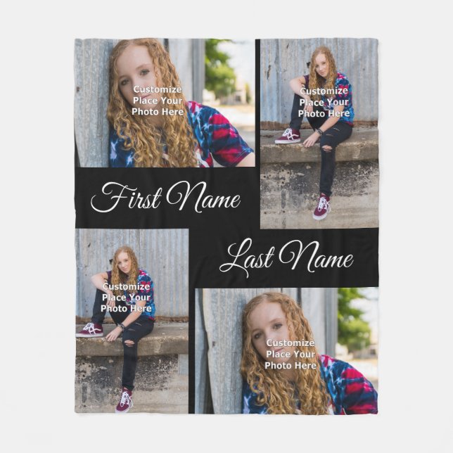 Customize With Your Photo Fleece Blanket (Front)