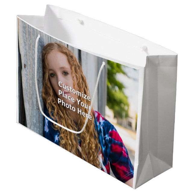 Customize With Your Photo Large Gift Bag (Front Angled)