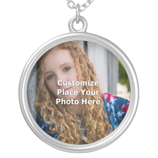 Customize With Your Photo Silver Plated Necklace (Front)