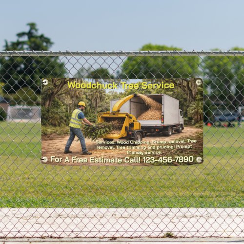 Customize Wood Chipping Business Down South Fence Banner