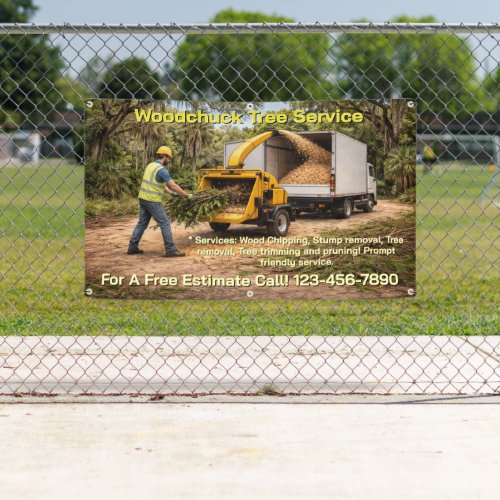 Customize Wood Chipping Business Down South Fence Banner