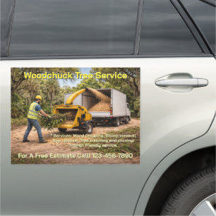 Customize Wood Chipping Business Down South Truck Car Magnet