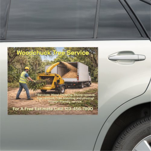 Customize Wood Chipping Business Down South Truck Car Magnet