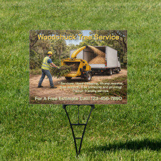 Customize Wood Chipping Business Down South Yard Sign