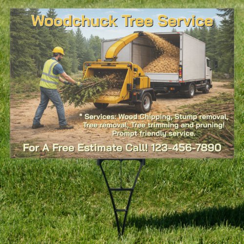 Customize Wood Chipping Business Promotional Yard Sign