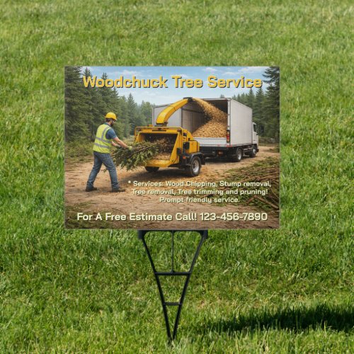Customize Wood Chipping Business Promotional Yard Sign