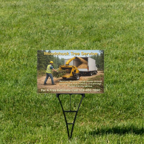 Customize Wood Chipping Business Promotional Yard Sign