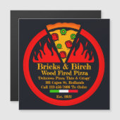 Customize Wood Fired Pizza Restaurant Promo Magnet (Front/Back)