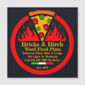 Customize Wood Fired Pizza Restaurant Promo Magnet (Front)